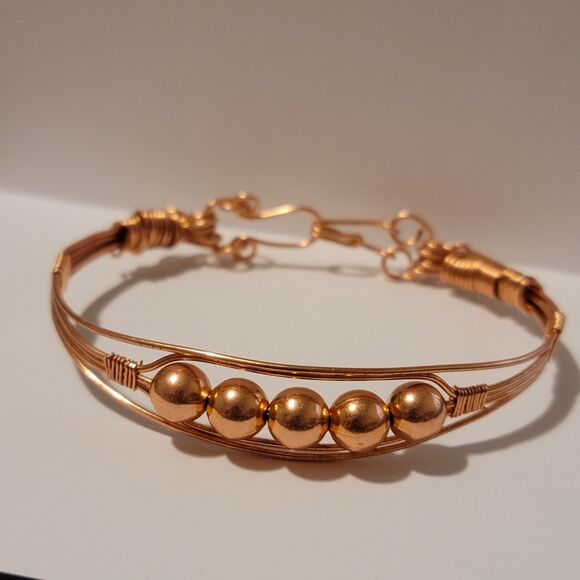 Handmade Copper Wire Cuff Style Bracelet - Picture 3 of 8